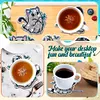 8pcs/set DIY Wooden Diamond Painting Art Coaster Kit with Holder (Halloween Cat)