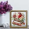 Diamond Painting Wooden Double-Sided Rose and Book Ornaments Kit with Photo Frame Desktop