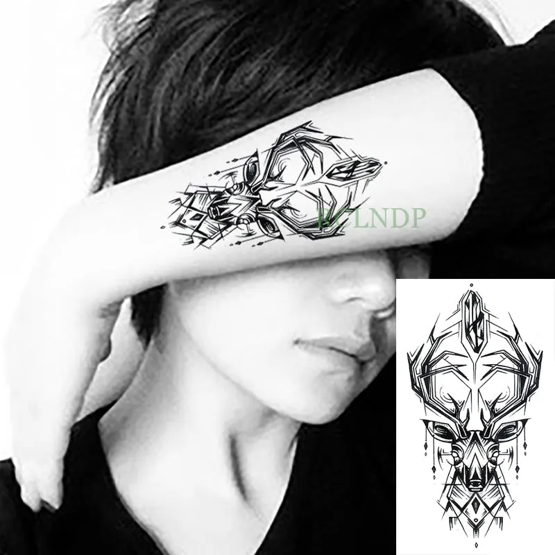 Waterproof Temporary Tattoo sticker protector of Ancient Egypt Greece Egyptian totem Anubis tatto flash tatoo fake tattoos 7