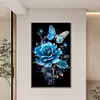 Blue Rose Butterfly-11CT Stamped Cross Stitch 40*65cm