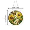 5D Diamond Painting Double Sided Effect  Stained Glass Panel Decorative Home Garden Decoration Hanging Kit(Sunflower)