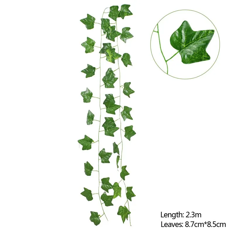 Artificial Green Eucalyptus Leaves Garland Fake Vines Rattan Artificial Plants Ivy Wreath for Wedding Party Home Wall Decoration
