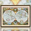 (Big Size)[Brand]World Map - 11CT Stamped Cross Stitch - 90*66cm - Still Life