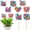 6Pcs Flower HummingbirdDIY Diamond Painting Kits Garden Stakes Diamond Art Kits