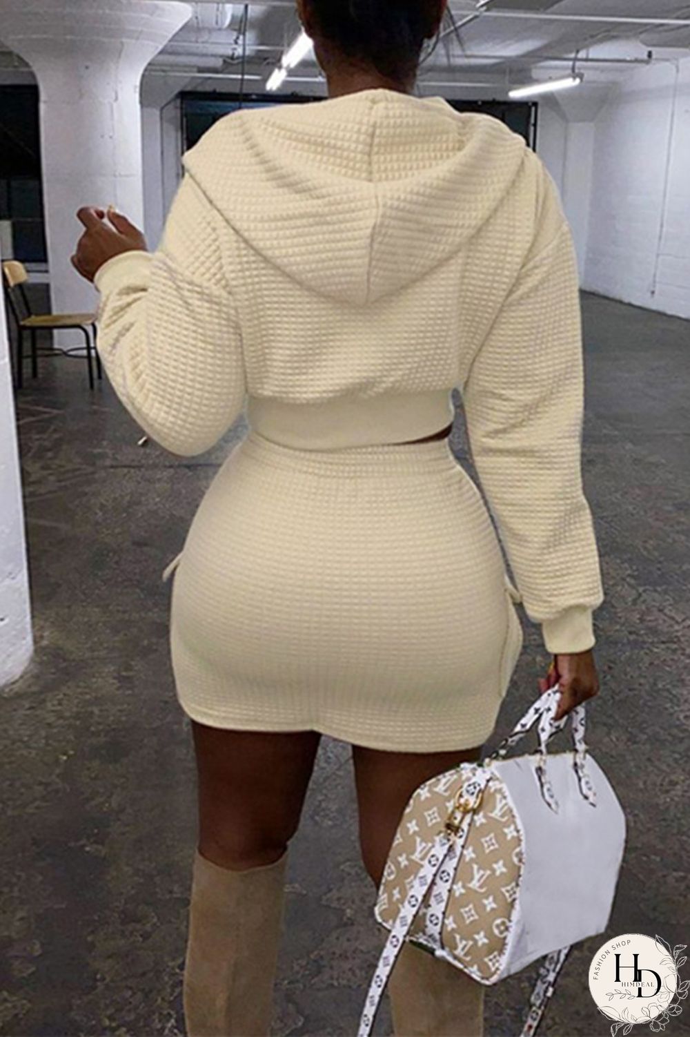 Brown Sexy Casual Solid Basic Hooded Collar Long Sleeve Two Pieces