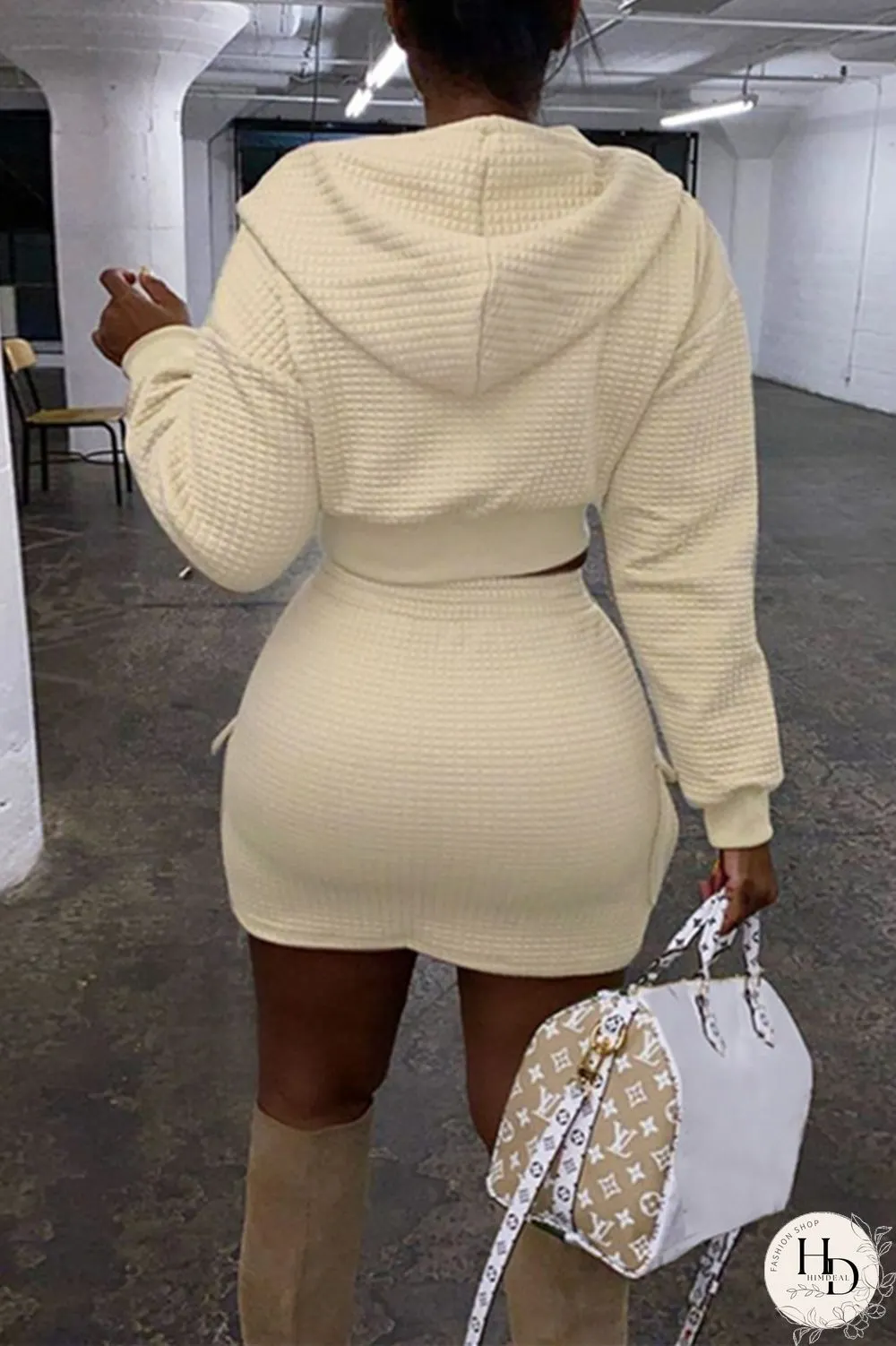Brown Sexy Casual Solid Basic Hooded Collar Long Sleeve Two Pieces