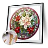Red Flowers Glass Painting-Paint by Numbers Acrylic Painting 40*40CM