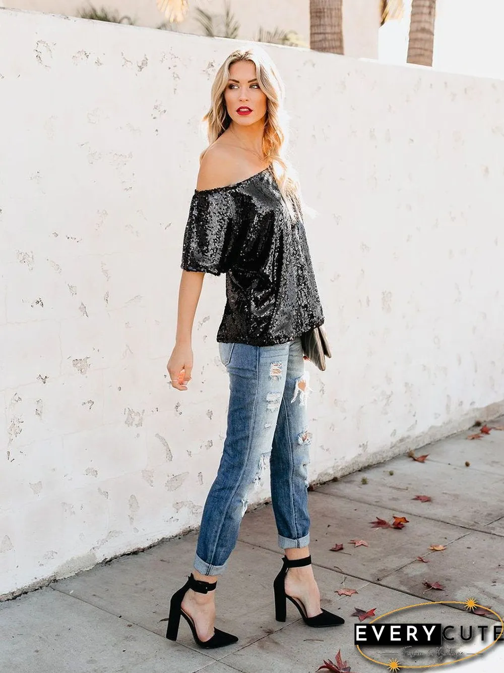 One Step Ahead Sequin Top