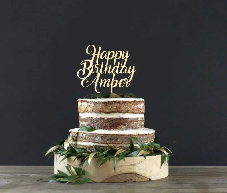 Personalized Cake Topper Decoration For Happy Birthday Party Cake Topper Decor DIY Wood Wedding Cake Mr& Mrs Decorations 515