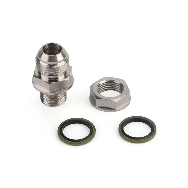 Garlaven Turbo Oil Pan Sump Return Drain Adapter Bung Fitting 10AN to M18x1.5 Silver Generic