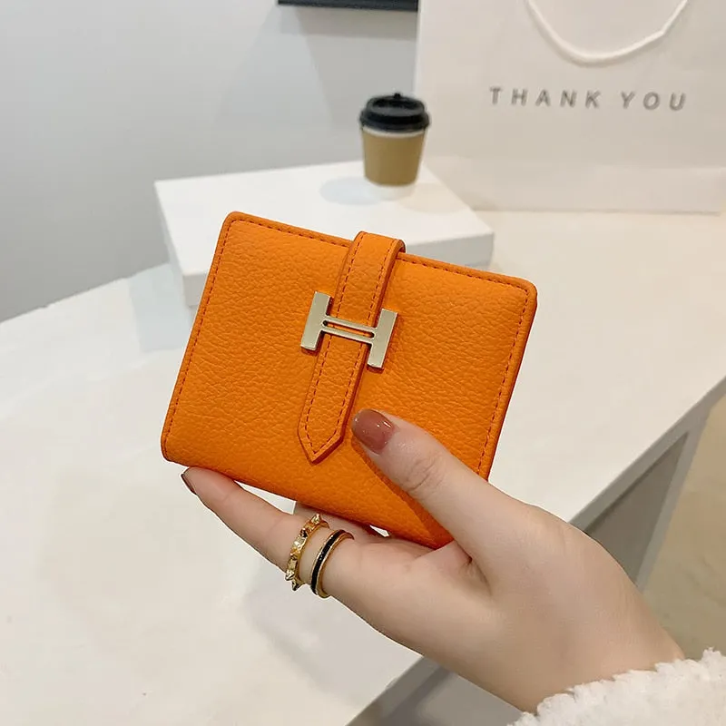 էѧӧܧ New Arrival Wallet Short Women Wallets Zipper Purse Luxury Brand Wallets Trendy Coin Purse Card Holder PU Leather