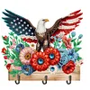 (US Local)DIY Wooden Eagle and Flower DIY Diamond Painting Art Hooks Kit