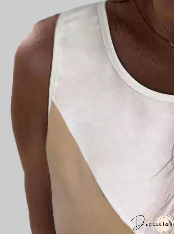 Loose Contrast Stripes Print Tank Top