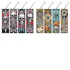 (US Local)8Pcs DIY Skull Diamond Painting Art Bookmarks with Crystal Pendants for Gift