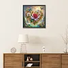 Coeur Papillon Fleurs-Sp&eacute;cial Forme Diamant Peinture-30 * 30CM