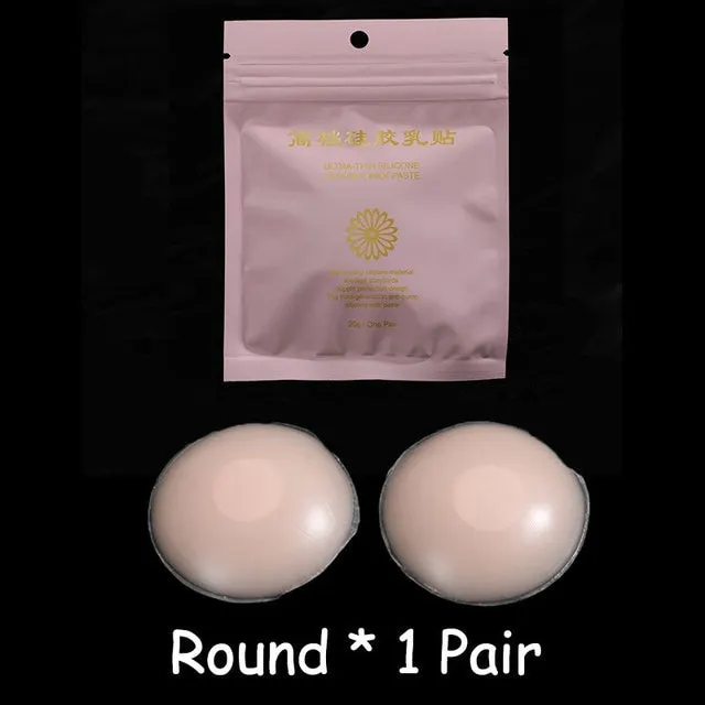 Reusable Women Breast Petals Lift Nipple Cover Invisible Petal Adhesive Strapless Backless Stick on Bra Silicone Breast Stickers