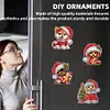 (US Local)6PCS  Xmas DIY Crystal Refrigerator Magnet for Home Decor (Christmas Dog)