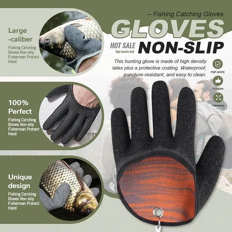 Fishing Catching Gloves Non-slip Fisherman Protect Hand The Cold Blanket