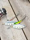 5Pcs Metal Spinner Spoon Fishing Lure with Treble Hooks Rotating Sequins Bait