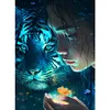 (US Local)Beauty and Tiger- Round AB Drills Diamond Painting(45x60cm)