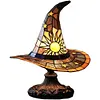 Stained Glass Witch Hat Lamp LED Creative Table Lamp Night Light for Home Decor