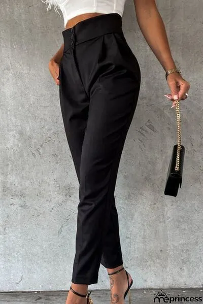 High Waist Wide Waistband Pants