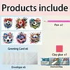 6Pcs Diamond Painting Football Greeting Card Set with Envelopes for Beginner Adult Holiday Gifts
