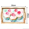 DIY Diamond Painting Wooden Tray Food Tray with Handle Living Room Decoration Cupcake Wooden Tray Kit