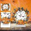 Acrylic Special Shaped Halloween Pumpkin Diamond Painting Clock Desktop Decor