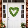 Heart Shaped Wreath Simulation Artificial Green Leaves Wreath for Front Door
