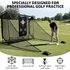 [US Local Warehouse] Golf Hitting Practice Net with 2 Side Barriers & Storage Bag 10x7ft Golf Hitting Aid Net Personal Driving Range for Backyard Driving Chipping Training Swing