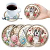 (US Local)[Upgrade]4Pcs Acrylic Special Shape Puppy DIY Waterproof Diamond Painting Coaster