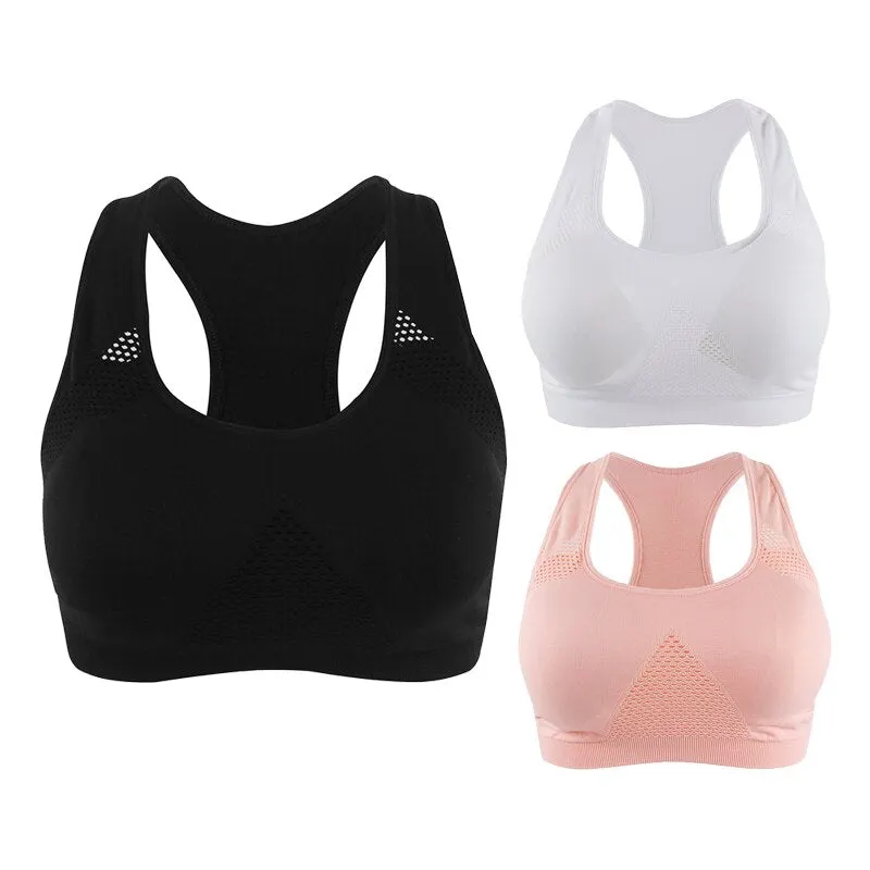VEAMORS Professional Absorb Sweat Top Aerobics Running Vest Tanks Tops , Gym Fitness Women Seamless Padded Sport Bra Crop Tops