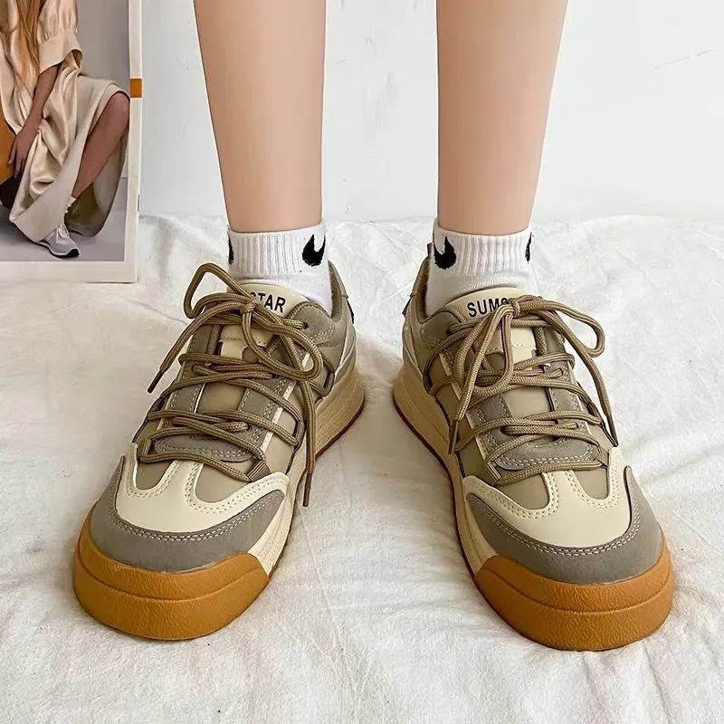 2022 New Patchwork Plush Zapatillas Mujer Fashion Black Ladies Footwear Casual PU Woman Vulcanize Shoes Winter Students Shoes