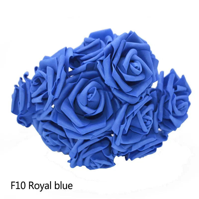 25 Heads 8CM New Colorful Artificial PE Foam Rose Flowers Bride Bouquet Home Wedding Decor Scrapbooking DIY Supplies