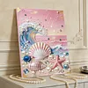 Beach and Waves DIY Pearl Painting Kit with Frame 30x40cm Pearl Gem Paintings Picture Arts Craft for Adults Beginners Gift Home Wall Decor