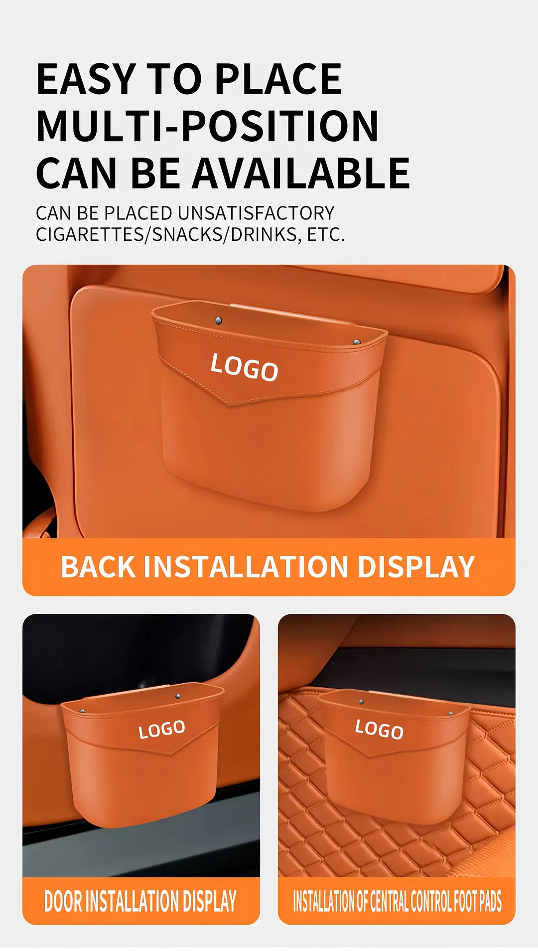 Multifunctional hanging storage box in car