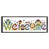 Partial Cross Stitch Kits Owl Welcome Sign 14CT Counted Home Decoration Set(Brand)