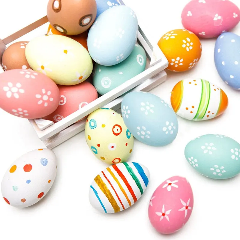 DIY Easter Decoration Eggs Styrofoam Foam Ball Happy Easter Decorations For Home Kids Easter Party Gifts Handmade Ornaments