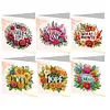 6Pcs Diamond Painting Countryside Handmade Card Wish Greeting Cards