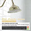 [US Local Warehouse] Antique Gold Shower Head Set with Knobs Mixer Tap Vintage Rainfall Showers Faucet Wear Resist for Home Bathroom Hotel SPA