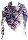 Women's Warm Woollen Scarf Triangle Shawls Winter Scarves Stripe Plaid Scarf