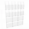 [US Local Warehouse] 18 Slot Acrylic Brochure Pamphlet Holder Wall Mount 6 Magazine 12 Pamphlet Pockets Wall Pocket Organizer 10/5inches Trifold Brochure Holder for Flyer Literature Menu Advertise