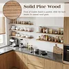 [US Local Warehouse] 5 Tier Floating Shelves Long Wooden Shelf 72x11.81in Adjustable Display Bookshelf with Heavy-Duty Bracket for Living Room Bathroom Kitchen