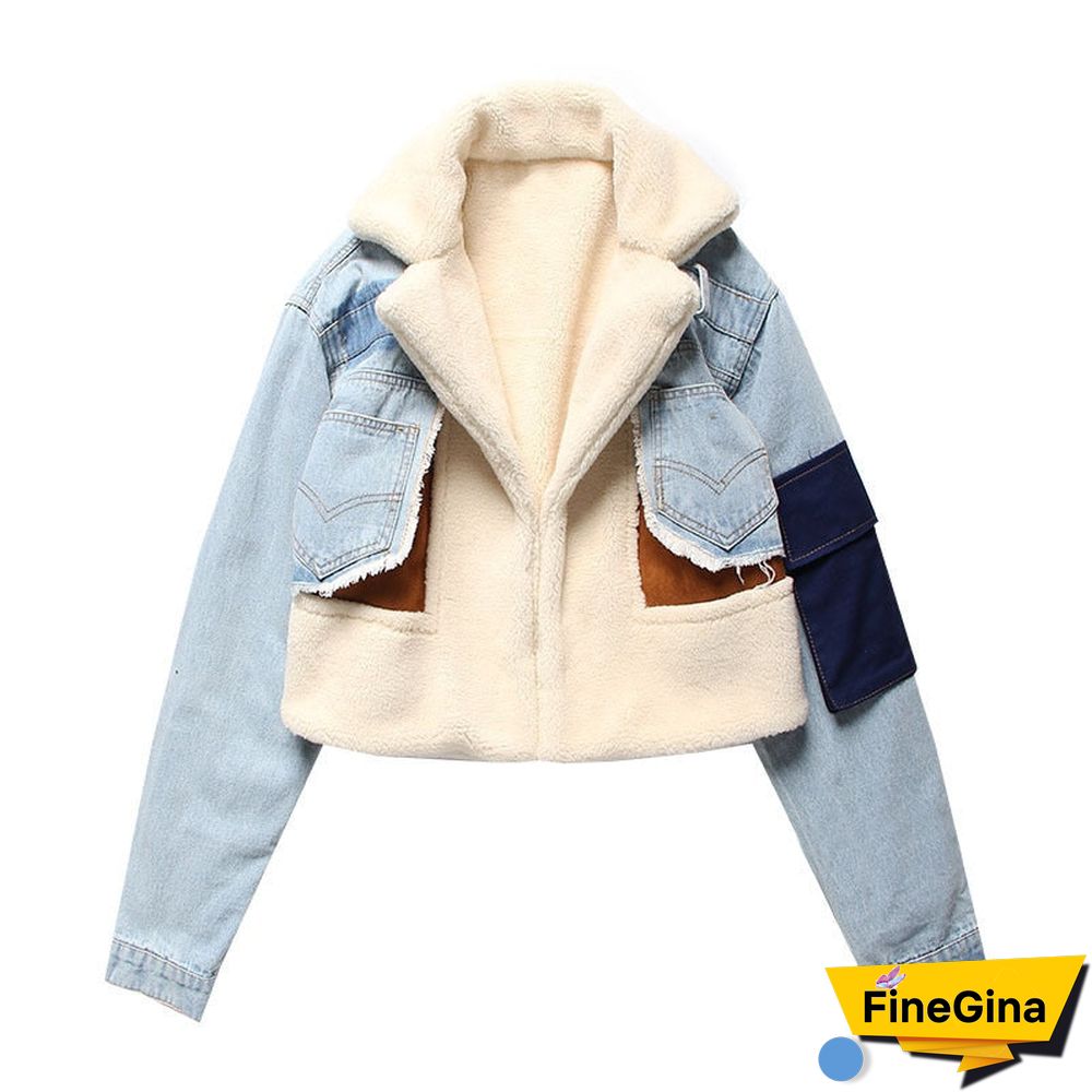 DEAT Leisure Full Sleeve Wool Liner Wde Waisted Turn Down Collar Women Slim Patchwork Woolen Coat Autumn Winter New TD659
