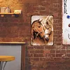 Couple cheval - Panneaux en &eacute;tain m&eacute;tallique(30*40cm)