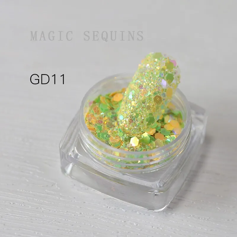 Iridescent 3D Ultrathin Sequins Nail Glitter Flakes Slices Purple White Sparkly DIY Tips Dazzling Paillette Nail Art Decorations