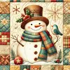 Xmas Snowman-11CT Stamped Cross Stitch 40*40cm