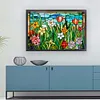 >SALE<Full Embroidery Cotton Thread 11CT Print Stain Glass Flower Cross Stitch 60x40cm