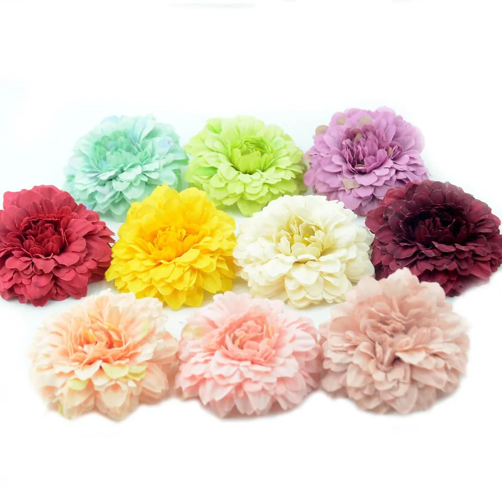 20pcs/lot 7cm  Artificial Silk Dahlia Daisy Chrysanthemum Flower Heads For Home Wedding Decoration Handmade DIY Fake Flowers